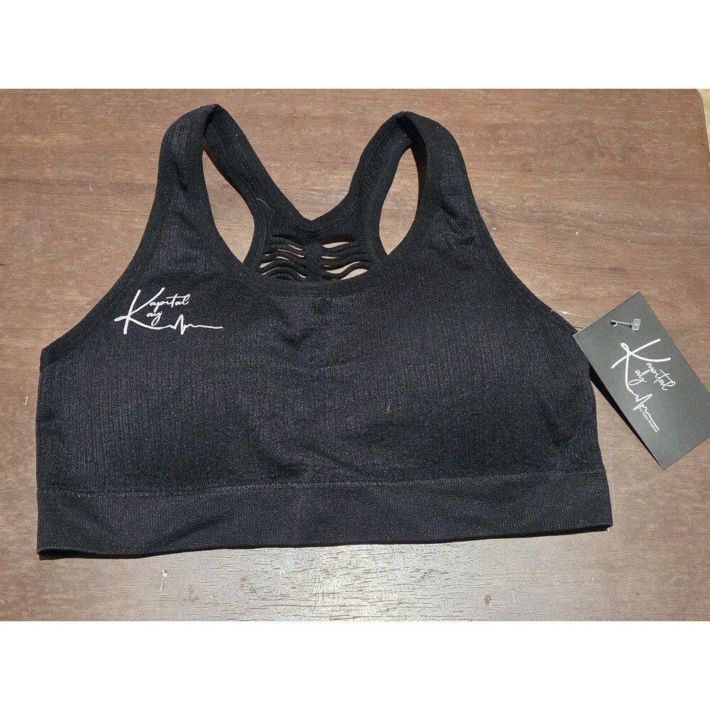 Black Kapital Kay sports bra w/ signature logo script on the chest - Size Small